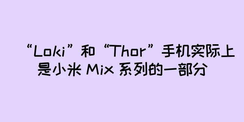 “Loki”和“Thor”手机实际上是小米 Mix 系列的一部分