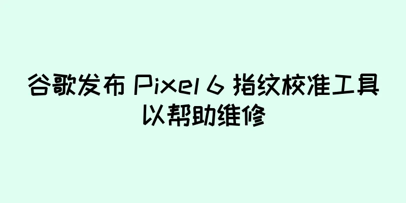 谷歌发布 Pixel 6 指纹校准工具以帮助维修