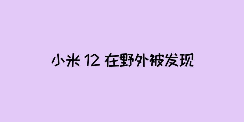 小米 12 在野外被发现