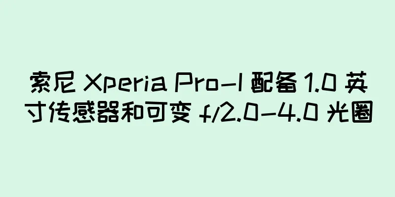 索尼 Xperia Pro-I 配备 1.0 英寸传感器和可变 f/2.0-4.0 光圈