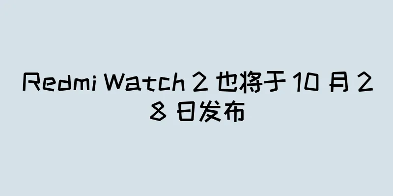 Redmi Watch 2 也将于 10 月 28 日发布