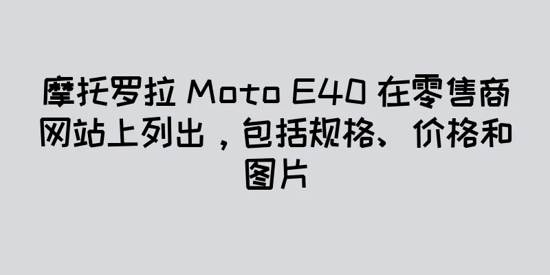 摩托罗拉 Moto E40 在零售商网站上列出，包括规格、价格和图片