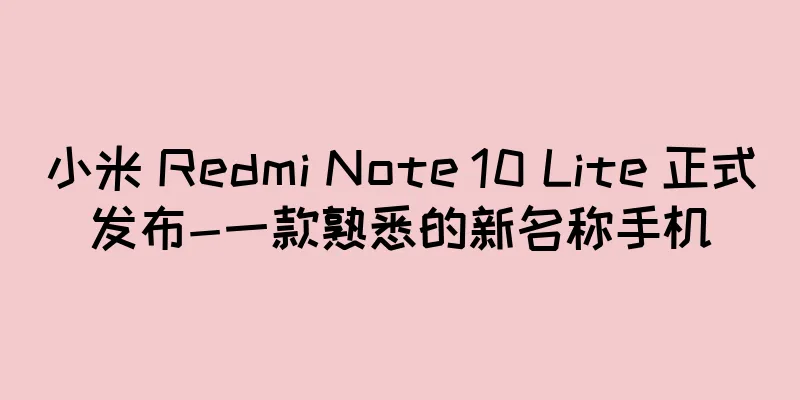 小米 Redmi Note 10 Lite 正式发布-一款熟悉的新名称手机