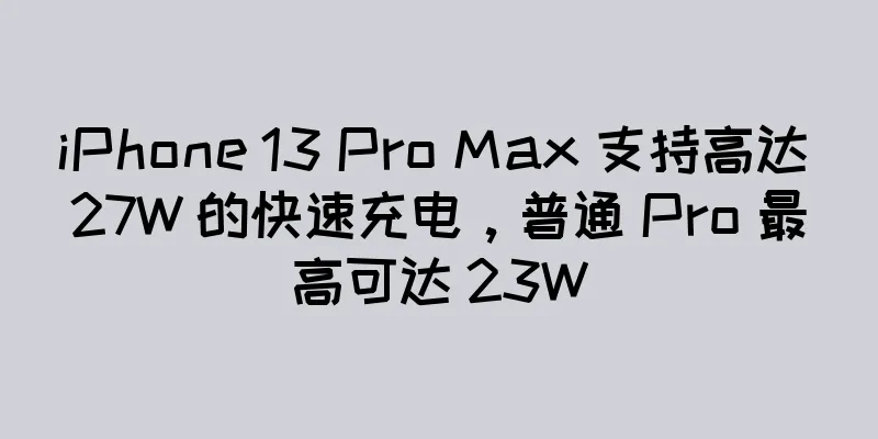 iPhone 13 Pro Max 支持高达 27W 的快速充电，普通 Pro 最高可达 23W
