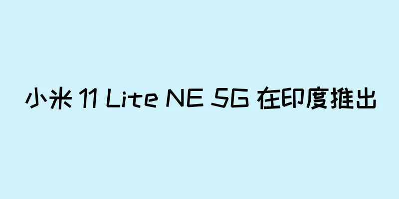 小米 11 Lite NE 5G 在印度推出