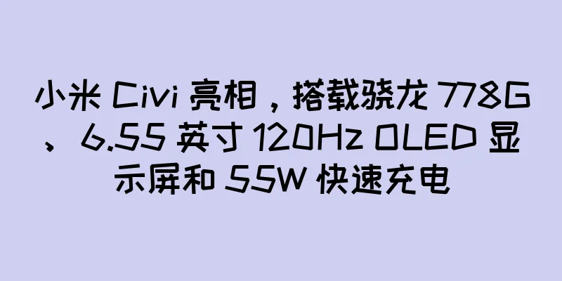 小米 Civi 亮相，搭载骁龙 778G、6.55 英寸 120Hz OLED 显示屏和 55W 快速充电