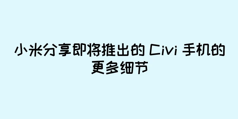 小米分享即将推出的 Civi 手机的更多细节