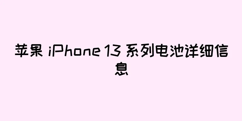 苹果 iPhone 13 系列电池详细信息