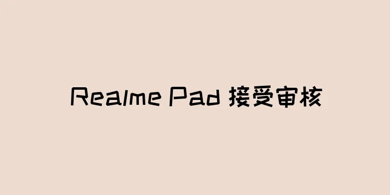Realme Pad 接受审核
