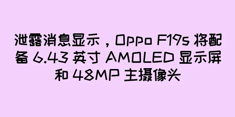 泄露消息显示，Oppo F19s 将配备 6.43 英寸 AMOLED 显示屏和 48MP 主摄像头