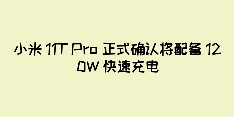 小米 11T Pro 正式确认将配备 120W 快速充电