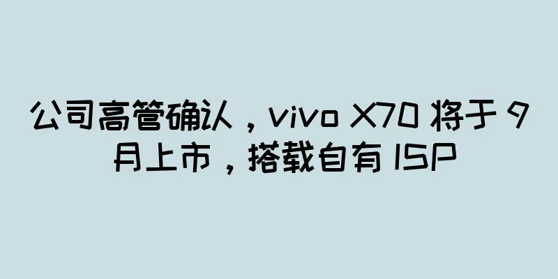 公司高管确认，vivo X70 将于 9 月上市，搭载自有 ISP