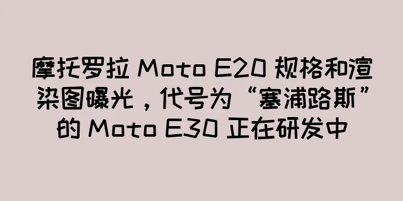 摩托罗拉 Moto E20 规格和渲染图曝光，代号为“塞浦路斯”的 Moto E30 正在研发中
