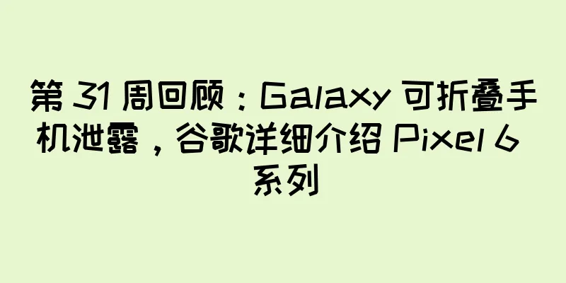 第 31 周回顾：Galaxy 可折叠手机泄露，谷歌详细介绍 Pixel 6 系列