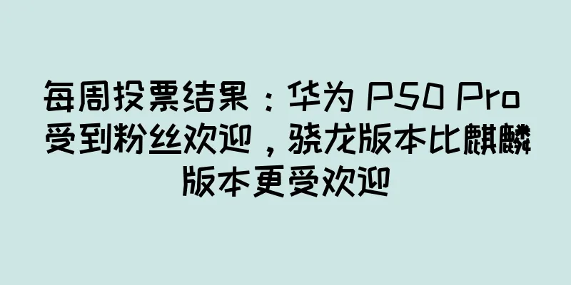 每周投票结果：华为 P50 Pro 受到粉丝欢迎，骁龙版本比麒麟版本更受欢迎