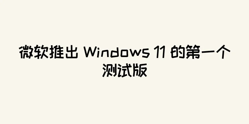 微软推出 Windows 11 的第一个测试版
