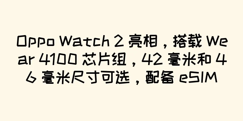 Oppo Watch 2 亮相，搭载 Wear 4100 芯片组，42 毫米和 46 毫米尺寸可选，配备 eSIM