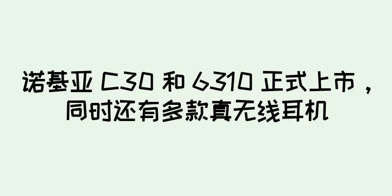 诺基亚 C30 和 6310 正式上市，同时还有多款真无线耳机