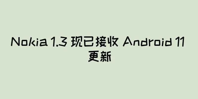 Nokia 1.3 现已接收 Android 11 更新