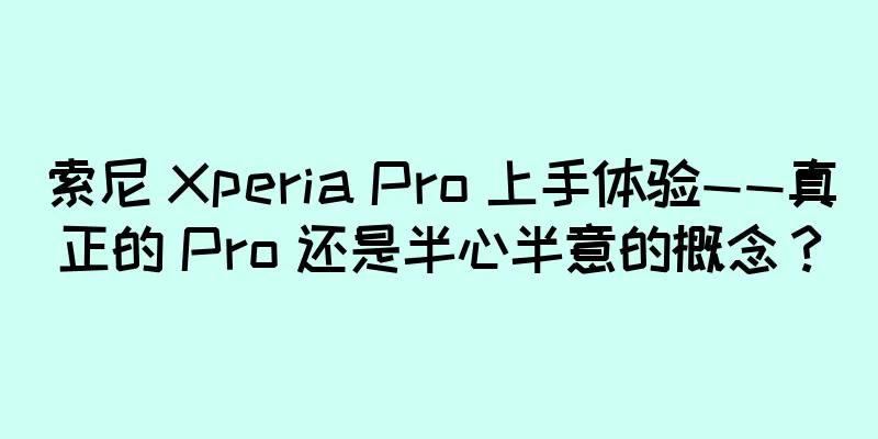 索尼 Xperia Pro 上手体验——真正的 Pro 还是半心半意的概念？