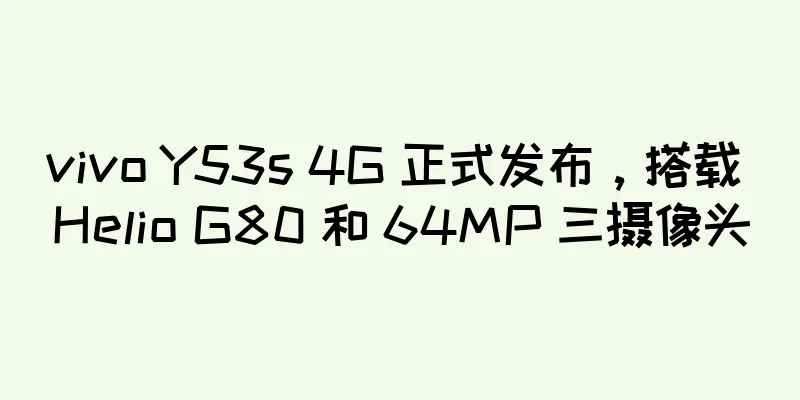 vivo Y53s 4G 正式发布，搭载 Helio G80 和 64MP 三摄像头