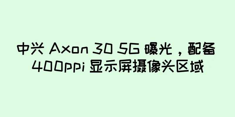 中兴 Axon 30 5G 曝光，配备 400ppi 显示屏摄像头区域
