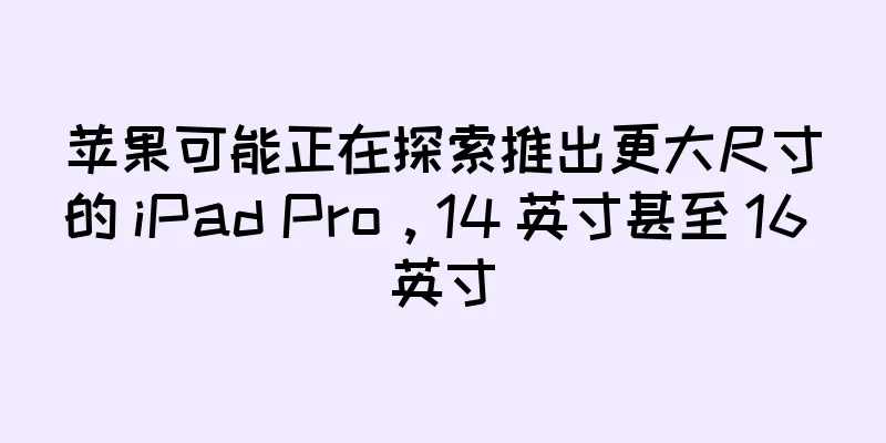 苹果可能正在探索推出更大尺寸的 iPad Pro，14 英寸甚至 16 英寸