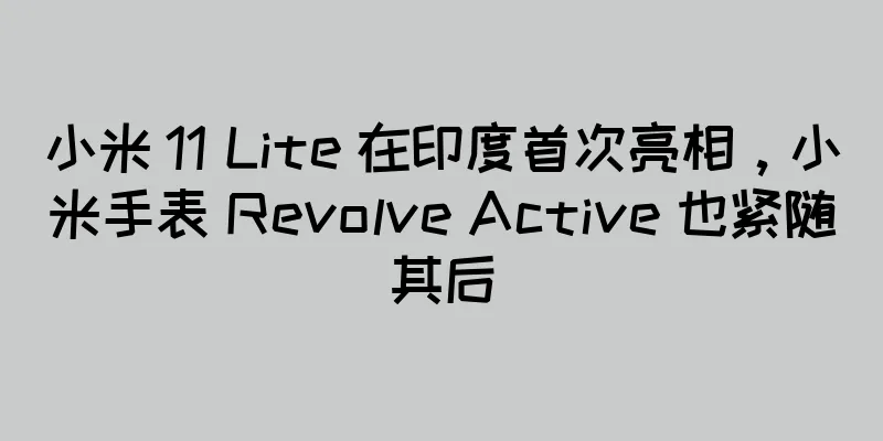 小米 11 Lite 在印度首次亮相，小米手表 Revolve Active 也紧随其后