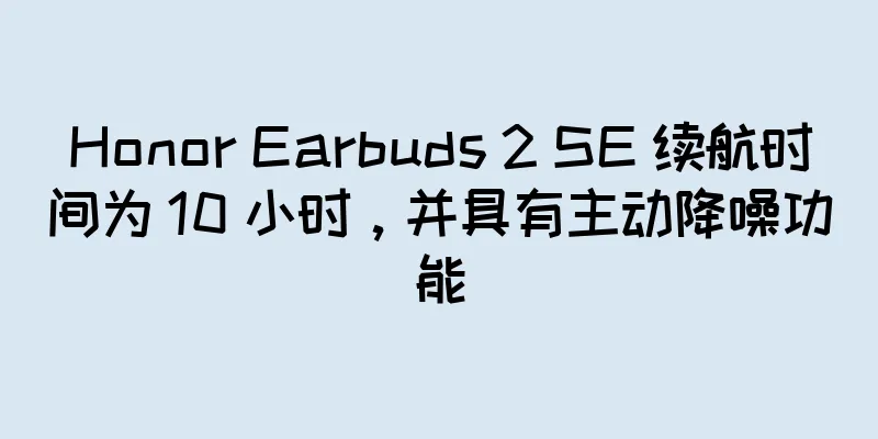 Honor Earbuds 2 SE 续航时间为 10 小时，并具有主动降噪功能