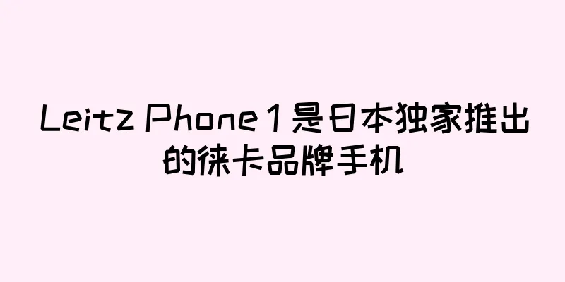 Leitz Phone 1 是日本独家推出的徕卡品牌手机