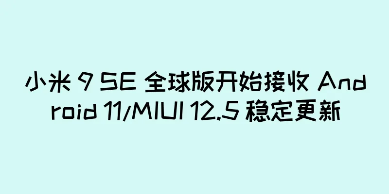 小米 9 SE 全球版开始接收 Android 11/MIUI 12.5 稳定更新