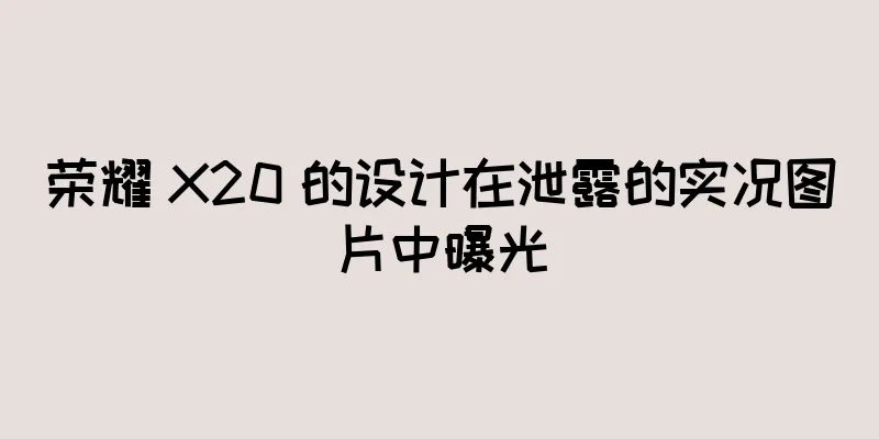 荣耀 X20 的设计在泄露的实况图片中曝光