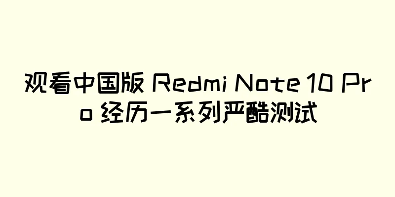 观看中国版 Redmi Note 10 Pro 经历一系列严酷测试