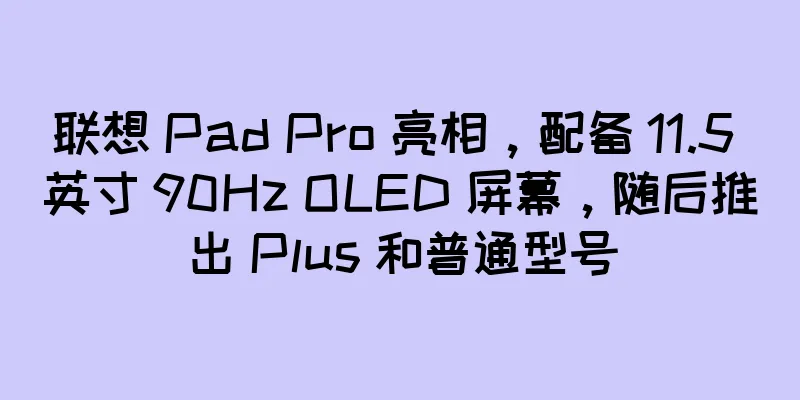 联想 Pad Pro 亮相，配备 11.5 英寸 90Hz OLED 屏幕，随后推出 Plus 和普通型号