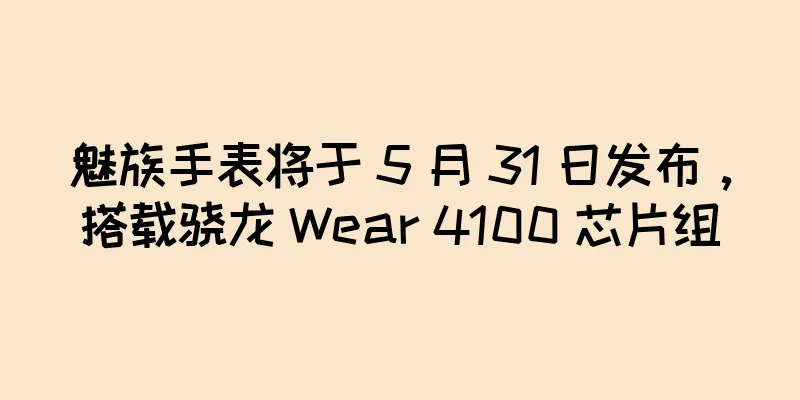 魅族手表将于 5 月 31 日发布，搭载骁龙 Wear 4100 芯片组
