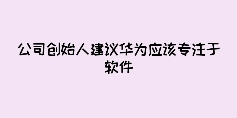 公司创始人建议华为应该专注于软件