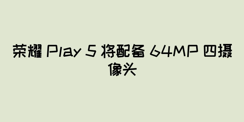 荣耀 Play 5 将配备 64MP 四摄像头