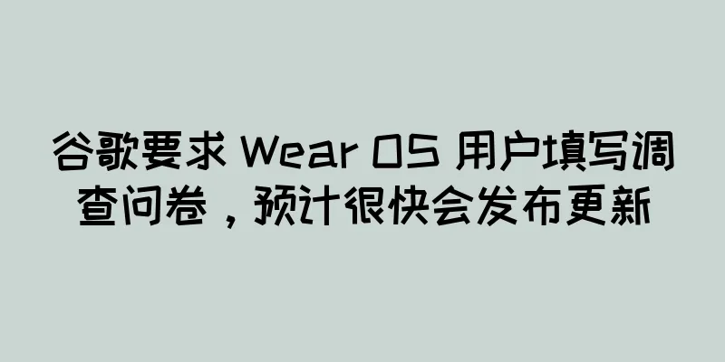 谷歌要求 Wear OS 用户填写调查问卷，预计很快会发布更新