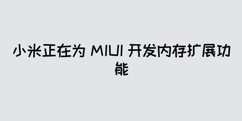 小米正在为 MIUI 开发内存扩展功能
