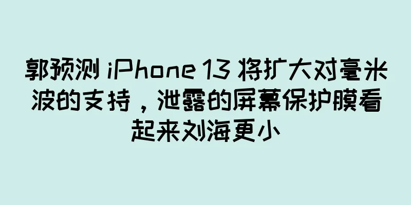 郭预测 iPhone 13 将扩大对毫米波的支持，泄露的屏幕保护膜看起来刘海更小