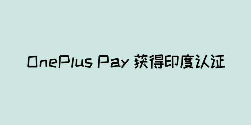 OnePlus Pay 获得印度认证