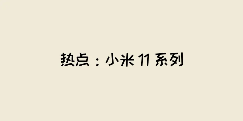 热点：小米 11 系列