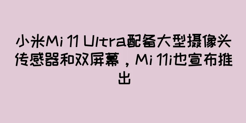小米Mi 11 Ultra配备大型摄像头传感器和双屏幕，Mi 11i也宣布推出