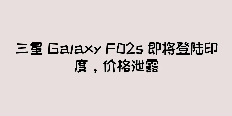 三星 Galaxy F02s 即将登陆印度，价格泄露