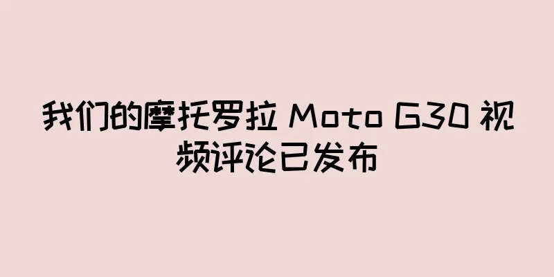 我们的摩托罗拉 Moto G30 视频评论已发布
