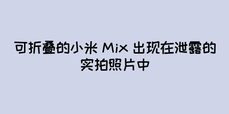 可折叠的小米 Mix 出现在泄露的实拍照片中