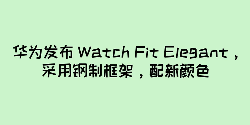 华为发布 Watch Fit Elegant，采用钢制框架，配新颜色