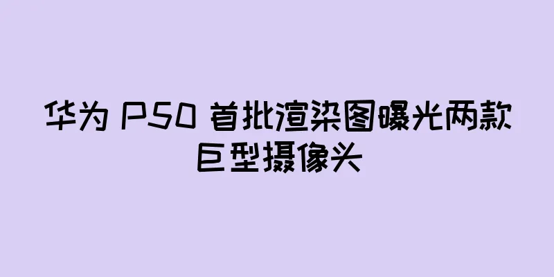 华为 P50 首批渲染图曝光两款巨型摄像头