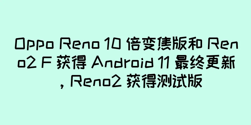 Oppo Reno 10 倍变焦版和 Reno2 F 获得 Android 11 最终更新，Reno2 获得测试版