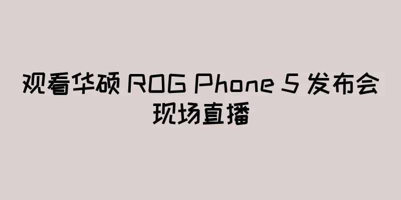 观看华硕 ROG Phone 5 发布会现场直播